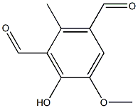 6-Hydroxy-2-methyl-5-methoxybenzene-1,3-dicarbaldehyde Struktur