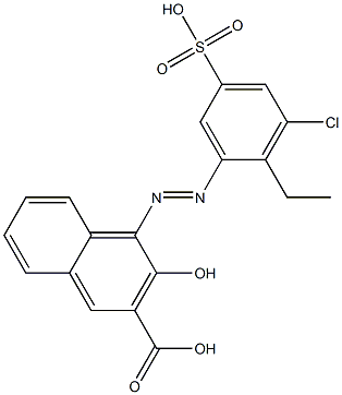 4-[(3-Chloro-2-ethyl-5-sulfophenyl)azo]-3-hydroxy-2-naphthalenecarboxylic acid Struktur