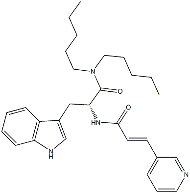 (R)-2-[(E)-3-(3-Pyridinyl)acryloylamino]-3-(1H-indol-3-yl)-N,N-dipentylpropanamide Struktur