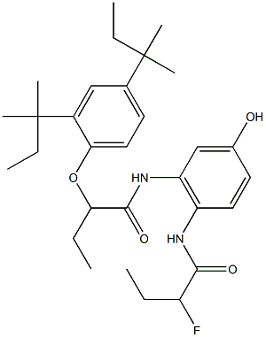 4-(2-Fluorobutyrylamino)-5-[2-(2,4-di-tert-amylphenoxy)butyrylamino]phenol Struktur