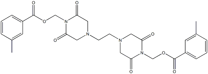 4,4'-Ethylenebis(2,6-dioxopiperazine-1-methanol)bis(3-methylbenzoate) Struktur