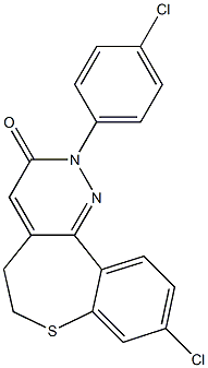 9-Chloro-2-(4-chlorophenyl)-5,6-dihydro[1]benzothiepino[5,4-c]pyridazin-3(2H)-one Struktur