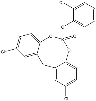 2,10-Dichloro-6-(2-chlorophenoxy)-12H-dibenzo[d,g][1,3,2]dioxaphosphocin 6-oxide Struktur