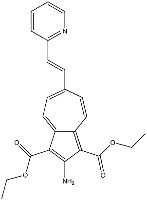 2-Amino-6-[2-(2-pyridinyl)ethenyl]azulene-1,3-dicarboxylic acid diethyl ester Struktur