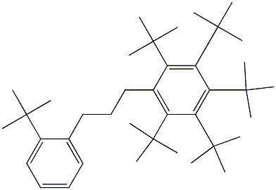 1-(Penta-tert-butylphenyl)-3-(2-tert-butylphenyl)propane Struktur