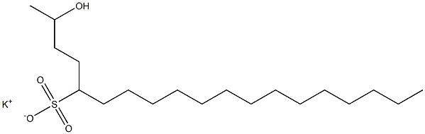 2-Hydroxynonadecane-5-sulfonic acid potassium salt Struktur