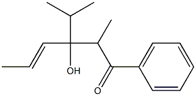 3-Hydroxy-3-isopropyl-2-methyl-1-phenyl-4-hexen-1-one Struktur