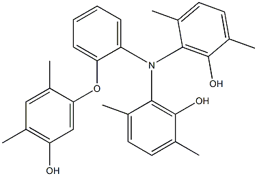 N,N-Bis(6-hydroxy-2,5-dimethylphenyl)-2-(5-hydroxy-2,4-dimethylphenoxy)benzenamine Struktur