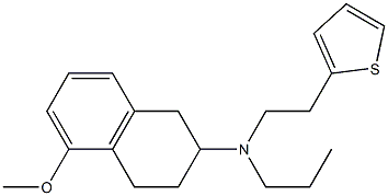 2-[Propyl[2-(thiophen-2-yl)ethyl]amino]-5-methoxytetralin Struktur