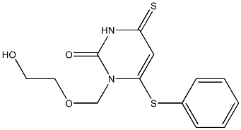 3,4-Dihydro-1-[(2-hydroxyethoxy)methyl]-6-phenylthio-4-thioxopyrimidin-2(1H)-one Struktur