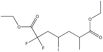 2,2-Difluoro-4-iodo-6-methylheptanedioic acid diethyl ester Struktur