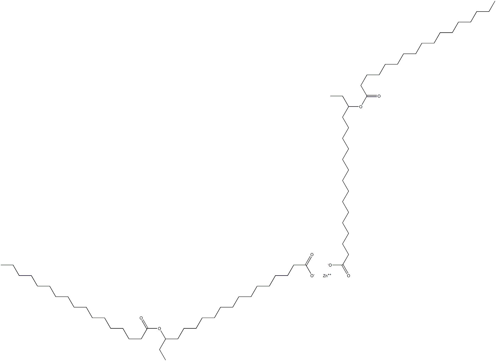 Bis(16-heptadecanoyloxyoctadecanoic acid)zinc salt Struktur