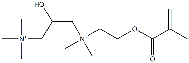 2-Hydroxy-N,N,N,N',N'-pentamethyl-N'-[2-[(2-methyl-1-oxo-2-propenyl)oxy]ethyl]-1,3-propanediaminium Struktur