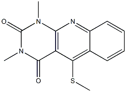 1,3-Dimethyl-5-(methylthio)pyrimido[4,5-b]quinoline-2,4(1H,3H)-dione Struktur