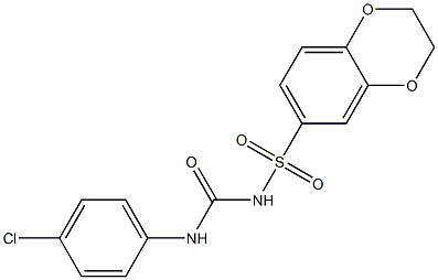 1-(1,4-Benzodioxan-6-ylsulfonyl)-3-(4-chlorophenyl)urea Struktur