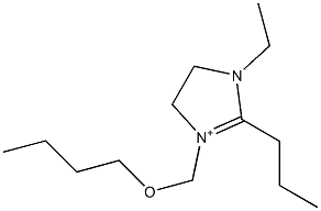 1-Ethyl-2-propyl-3-[butoxymethyl]-4,5-dihydro-1H-imidazol-3-ium Struktur