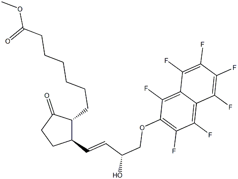 (13E,15R)-15-Hydroxy-9-oxo-16-(heptafluoro-2-naphtyloxy)-17,18,19,20-tetranorprost-13-en-1-oic acid methyl ester Struktur