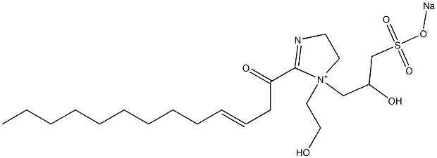 1-(2-Hydroxyethyl)-1-[2-hydroxy-3-(sodiooxysulfonyl)propyl]-2-(3-tridecenoyl)-2-imidazoline-1-ium Struktur