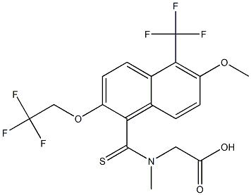 [N-[[2-(2,2,2-Trifluoroethoxy)-6-methoxy-5-trifluoromethyl-1-naphthalenyl]thiocarbonyl]-N-methylamino]acetic acid Struktur