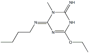 1-Methyl-2-imino-4-ethoxy-6-(butylimino)-1,2,3,6-tetrahydro-1,3,5-triazine Struktur