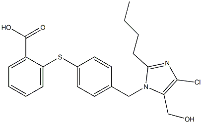 2-[4-(2-Butyl-4-chloro-5-hydroxymethyl-1H-imidazol-1-ylmethyl)phenylthio]benzoic acid Struktur