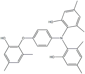 N,N-Bis(6-hydroxy-2,4-dimethylphenyl)-4-(6-hydroxy-2,4-dimethylphenoxy)benzenamine Struktur