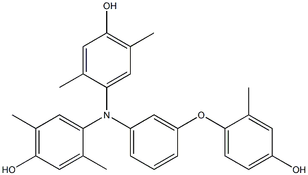 N,N-Bis(4-hydroxy-2,5-dimethylphenyl)-3-(4-hydroxy-2-methylphenoxy)benzenamine Struktur