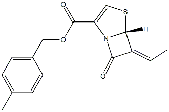 (5R,6Z)-6-Ethylidene-7-oxo-1-aza-4-thiabicyclo[3.2.0]hept-2-ene-2-carboxylic acid 4-methylbenzyl ester Struktur