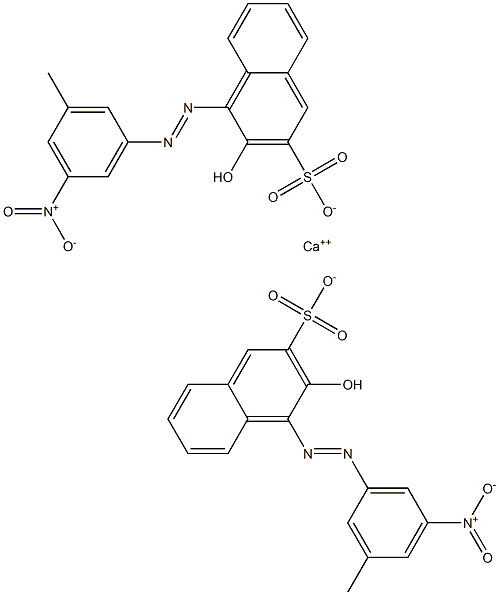 Bis[1-[(3-methyl-5-nitrophenyl)azo]-2-hydroxy-3-naphthalenesulfonic acid]calcium salt Struktur