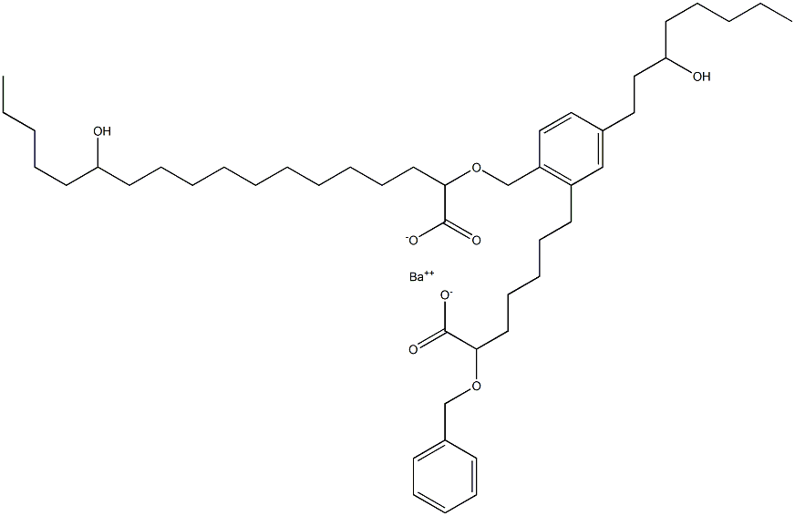 Bis(2-benzyloxy-13-hydroxystearic acid)barium salt Struktur