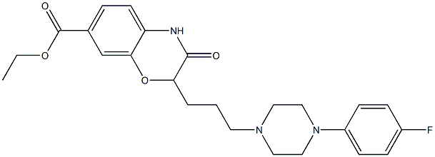 2-[3-[4-(4-Fluorophenyl)piperazin-1-yl]propyl]-3,4-dihydro-3-oxo-2H-1,4-benzoxazine-7-carboxylic acid ethyl ester Struktur