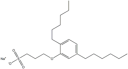 3-(2,5-Dihexylphenoxy)propane-1-sulfonic acid sodium salt Struktur