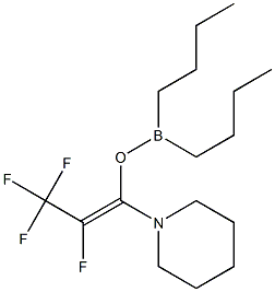 Dibutylborinic acid (E)-1-(1-piperidinyl)-2,3,3,3-tetrafluoro-1-propenyl ester Struktur