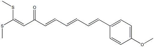 (4E,6E,8E)-9-[4-Methoxyphenyl]-1,1-bis(methylthio)-1,4,6,8-nonatetren-3-one Struktur