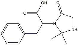 2-(2,2-Dimethyl-4-oxoimidazolidin-3-yl)-3-phenylpropanoic acid Struktur