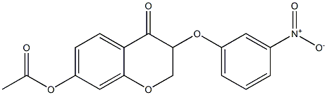 3-(3-Nitrophenoxy)-7-acetoxy-2H-1-benzopyran-4(3H)-one Struktur