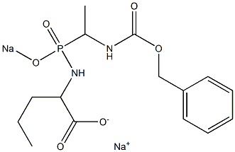 2-[[[1-[(Benzyloxycarbonyl)amino]ethyl][sodiooxy]phosphinyl]amino]valeric acid sodium salt Struktur