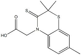 2,2,7-Trimethyl-2,3-dihydro-3-thioxo-4H-1,4-benzothiazine-4-acetic acid Struktur