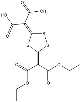 1,2,4-Trithiolane-3,5-diylidenebis(malonic acid diethyl) ester Struktur