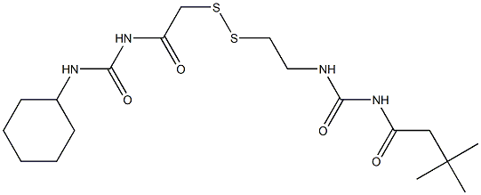 1-(3,3-Dimethylbutyryl)-3-[2-[[(3-cyclohexylureido)carbonylmethyl]dithio]ethyl]urea Struktur