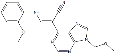 9-(Methoxymethyl)-6-[(Z)-1-cyano-2-[(2-methoxyphenyl)amino]ethenyl]-9H-purine Struktur