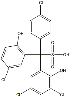 (4-Chlorophenyl)(3-chloro-6-hydroxyphenyl)(3,5-dichloro-2-hydroxyphenyl)methanesulfonic acid Struktur