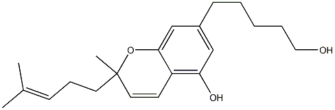 2-Methyl-7-[5-hydroxypentyl]-2-[4-methyl-3-pentenyl]-2H-1-benzopyran-5-ol Struktur