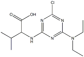 2-[[4-Chloro-6-(diethylamino)-1,3,5-triazin-2-yl]amino]-3-methylbutyric acid Struktur