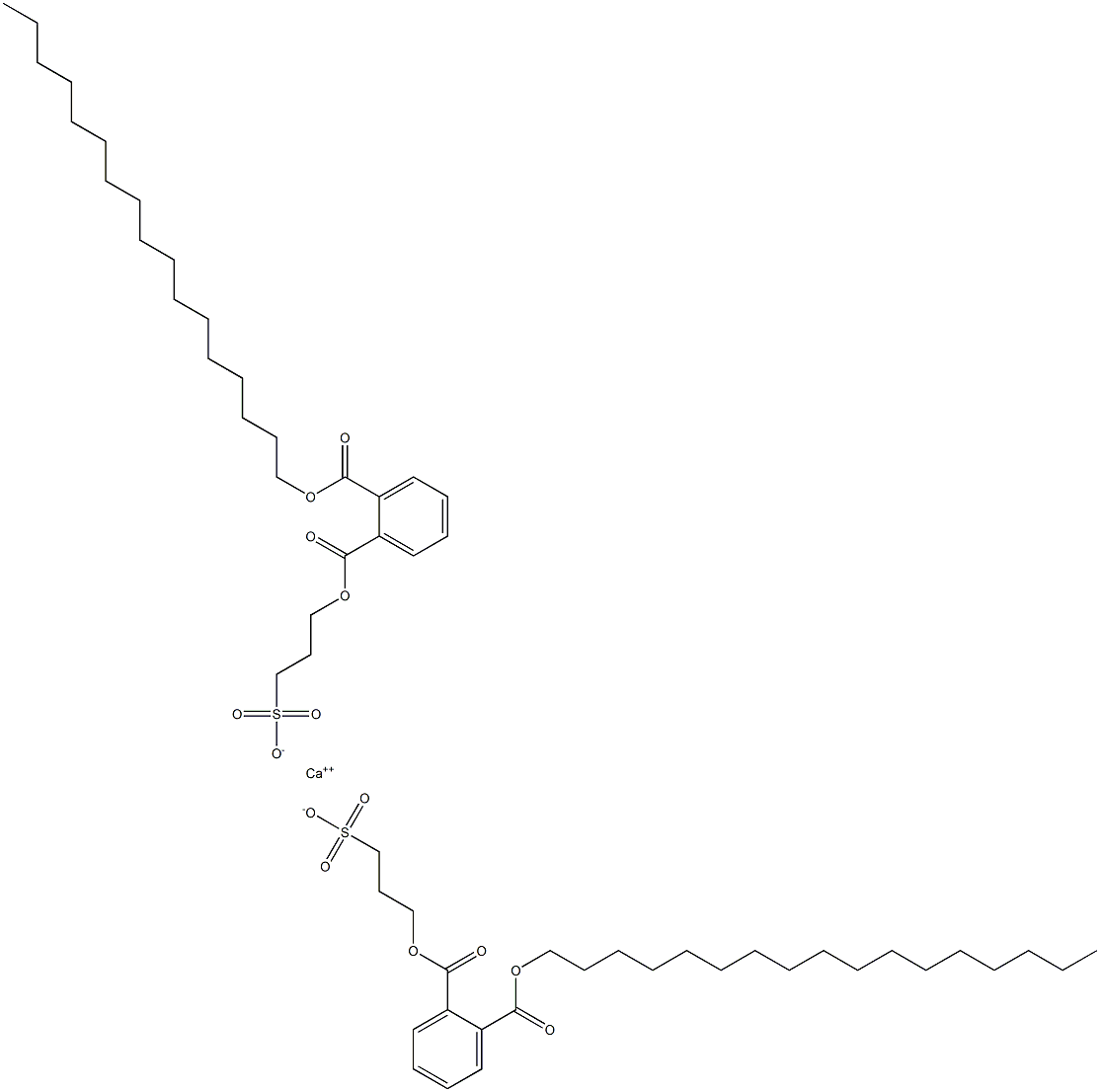 Bis[3-[(2-heptadecyloxycarbonylphenyl)carbonyloxy]propane-1-sulfonic acid]calcium salt Struktur