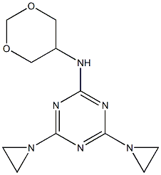 5-[[4,6-Bis(1-aziridinyl)-1,3,5-triazin-2-yl]amino]-1,3-dioxane Struktur