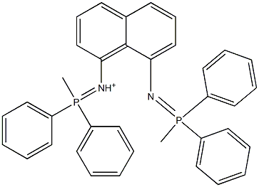 [8-[[Diphenyl(methyl)phosphoranylidene]amino]naphthalen-1-yl][diphenyl(methyl)phosphoranylidene]aminium Struktur