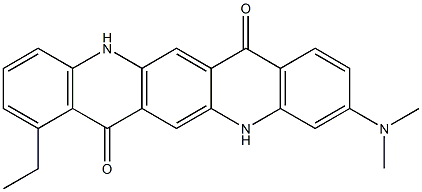 3-(Dimethylamino)-8-ethyl-5,12-dihydroquino[2,3-b]acridine-7,14-dione Struktur