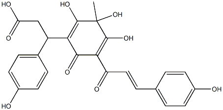 3-[2,3,4-Trihydroxy-5-[(E)-4-hydroxycinnamoyl]-3-methyl-6-oxo-1,4-cyclohexadienyl]-3-(4-hydroxyphenyl)propionic acid Struktur