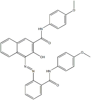 4-[[2-[[(4-Methoxyphenyl)amino]carbonyl]phenyl]azo]-3-hydroxy-N-(4-methoxyphenyl)-2-naphthalenecarboxamide Struktur